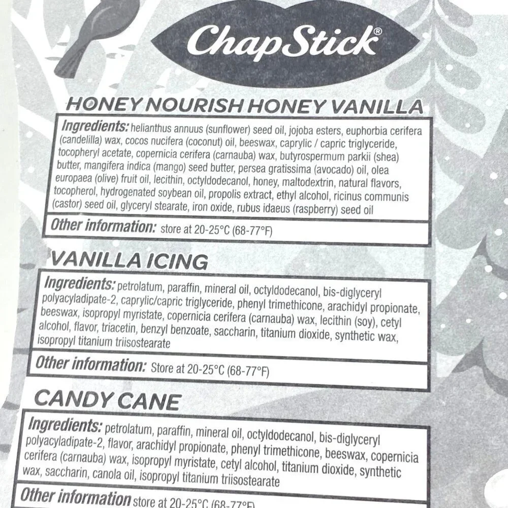 Chapstick Honey Nourish Lip Balm Honey Vanilla/Candy Cane/ Icing/ Cotton Candy